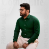 Premium 100% Cotton Green Solid Shirt