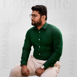 Premium 100% Cotton Green Solid Shirt