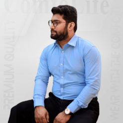 Premium 100% Cotton Light Sky Solid Shirt