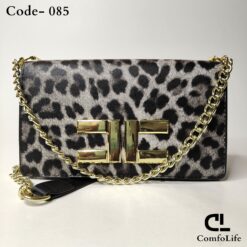 Fashion Metal Decor Square Purse, Y2K Chain Shoulder Bag, and Leopard Print Crossbody Bag for Women- 085