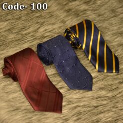 Combo- Linbaiway 8cm Polyester Striped Neck Ties for Men Perfect for Wedding Parties Corbatas Gravatas Slim Business Groom- 100