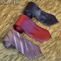 Combo- Linbaiway 8cm Polyester Striped Neck Ties for Men Perfect for Wedding Parties Corbatas Gravatas Slim Business Groom- 106
