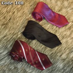 Combo- Linbaiway 8cm Polyester Striped Neck Ties for Men Perfect for Wedding Parties Corbatas Gravatas Slim Business Groom- 108