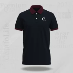 Classic 100% Cotton Black Polo T-Shirt - 156