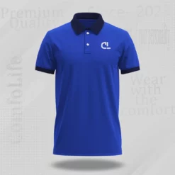 Classic 100% Cotton Blue  Polo T-Shirt - 159