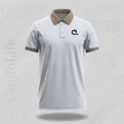 Classic 100% Cotton White Polo T-Shirt - 158